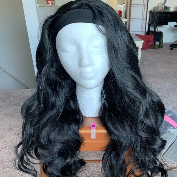 black soft curl headband wig - Picture 1 of 1